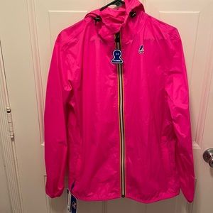 KWay 3.0 waterproof, windbreaker Jacket Neon Pink Large New